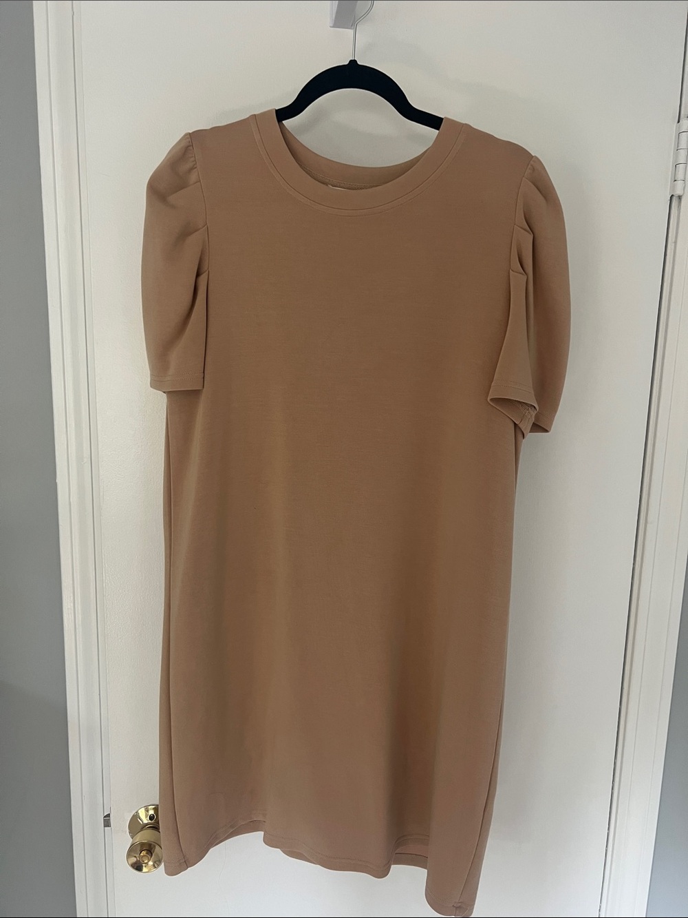 Cynthia Rowley Tan Puff Sleeve Shift Dress